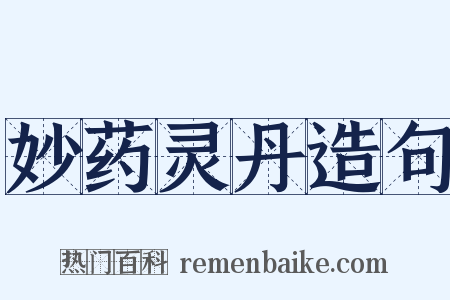 妙药灵丹造句是什么意思的图片